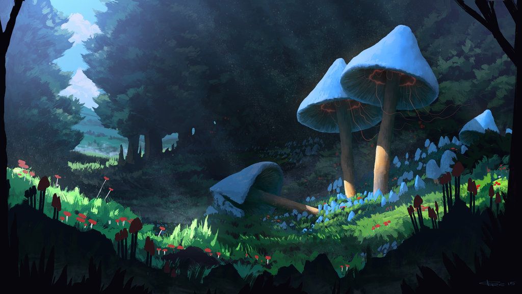 Magic mushroom forest by byakko kun on DeviantArt