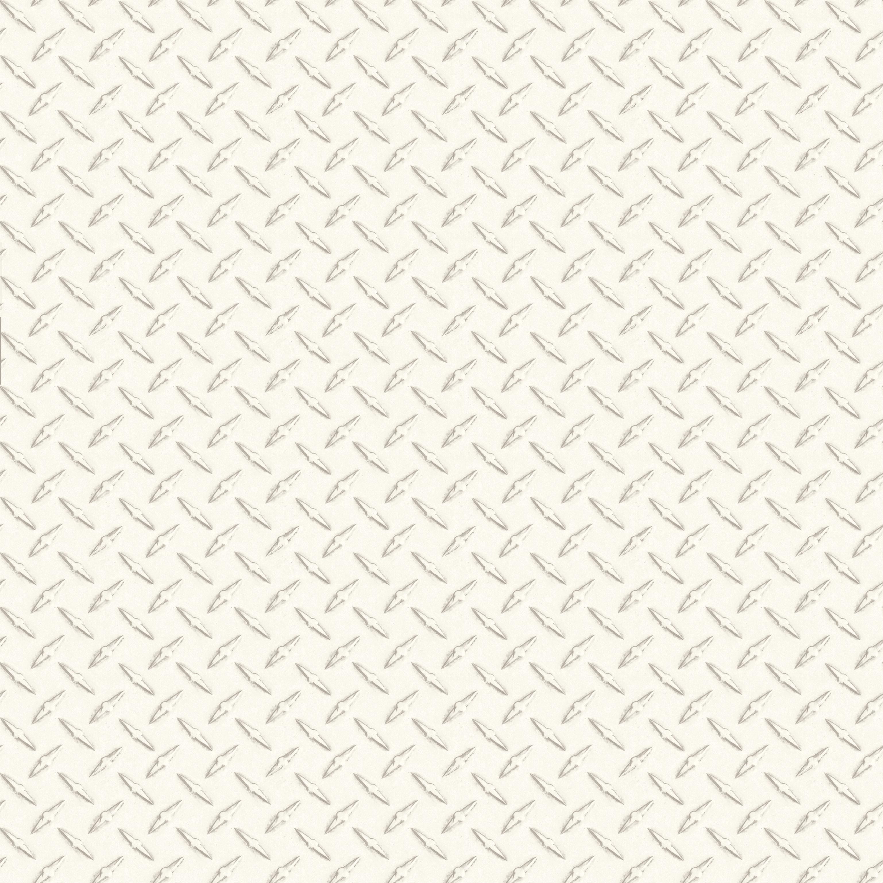 Gridlock White Faux Diamond Plate Wallpaper Brewster Wallcovering