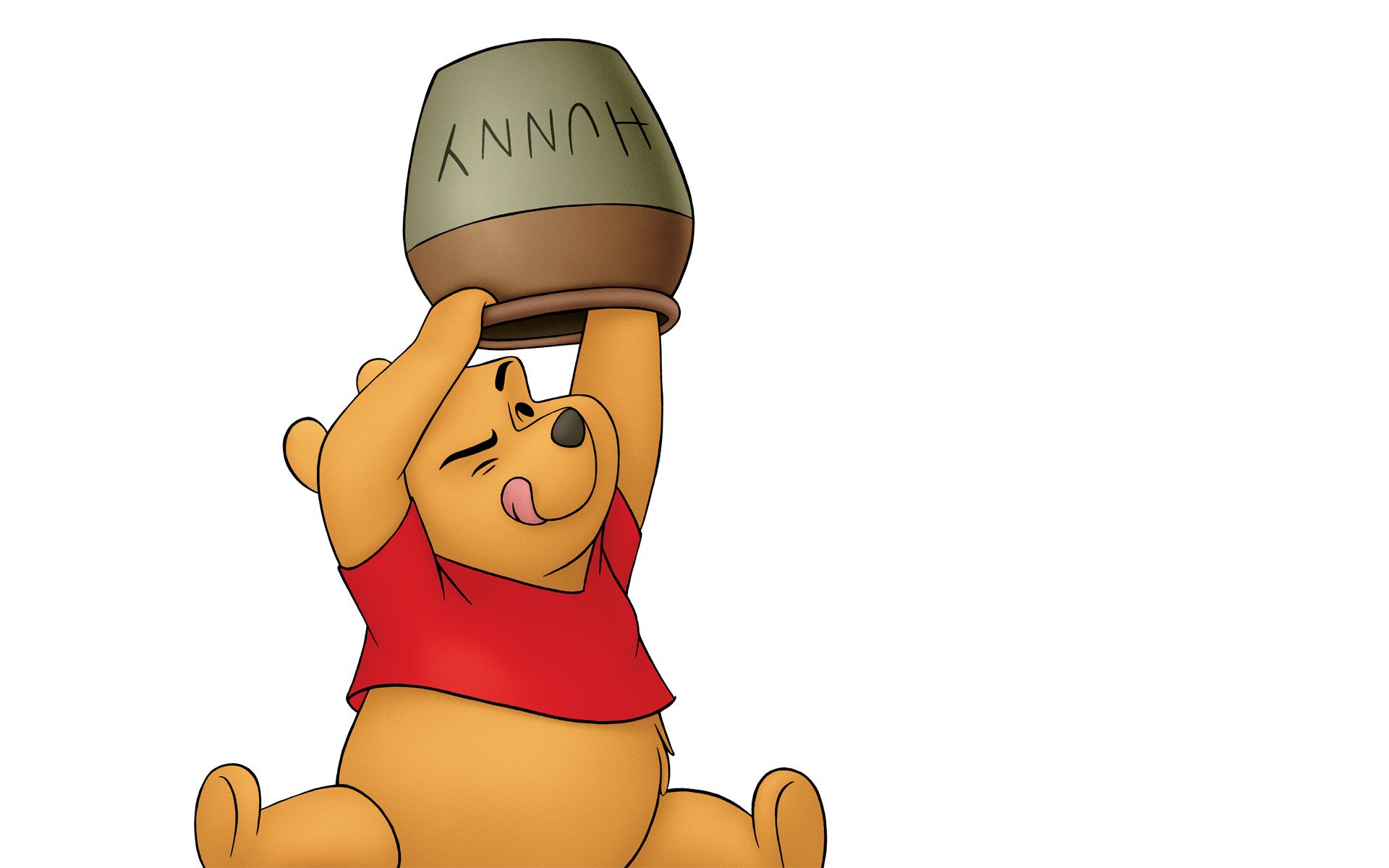 Winnie the Pooh with Hunny Desktop Wallpaper