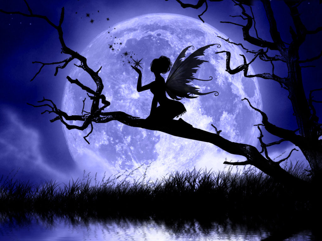 Wallpaper Dark Moon Fairy on Tree Wallpapers HD Wallpapera High resolution