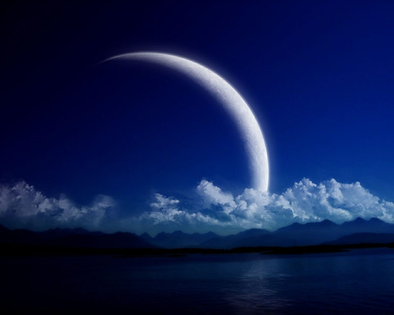 clouds dark moon sunset – Space Moons HD Desktop Wallpaper