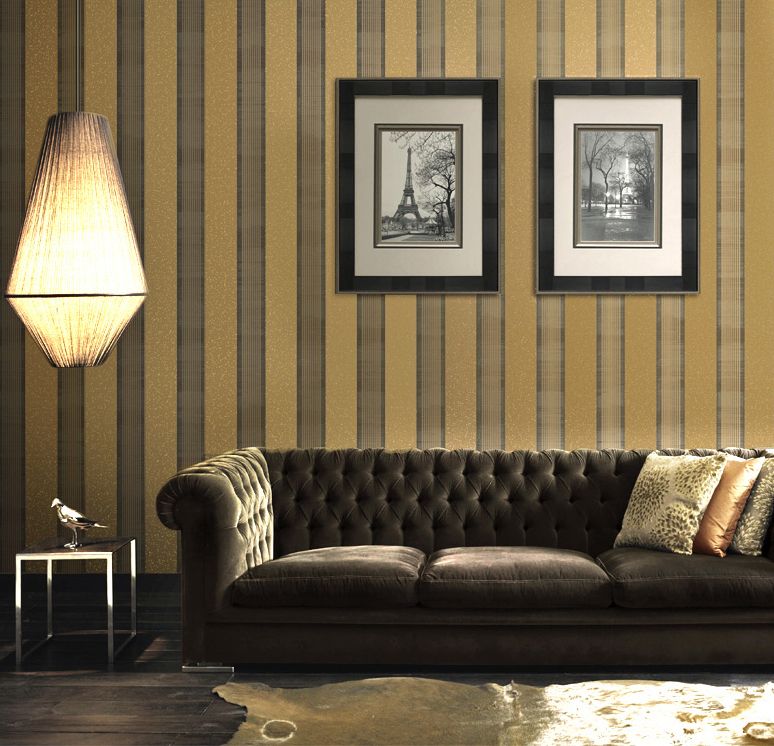 Gold and Grey Stripe Wallpaper |