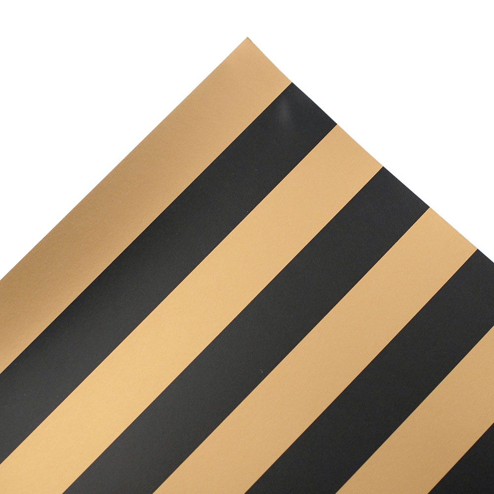 E4501 - 'Gold' & Black Stripe Wallpaper:Minimum World