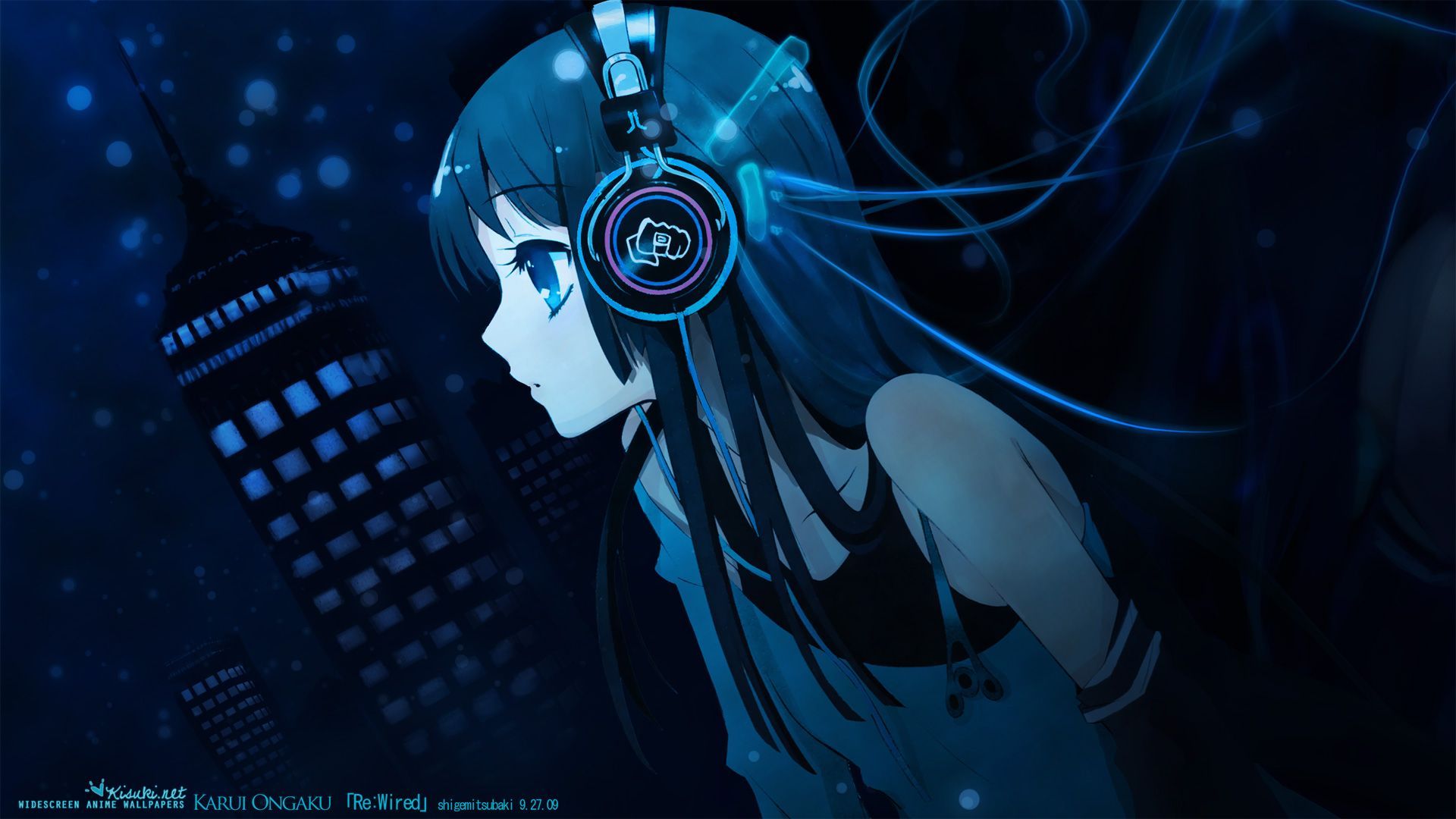K-ON! Akiyama Mio headphones wallpaper | 1920x1080 | 103198 ...