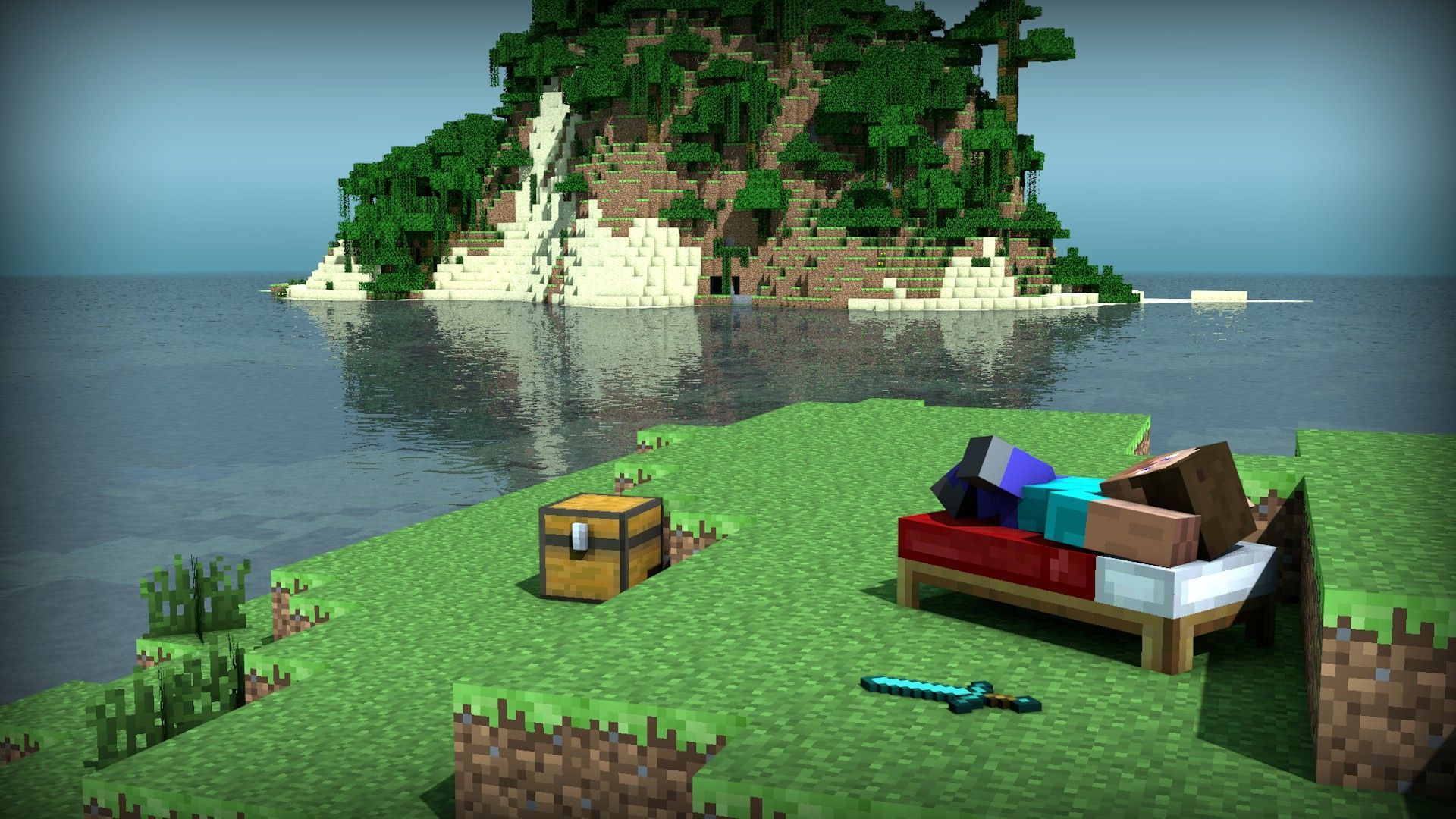 Minecraft Landscape HD Wallpaper | 1920x1080 | ID:40540