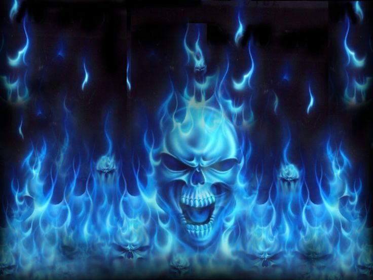 Blue Fire Blue Fire Skull wallpaper - Uncategorized Wallpapers