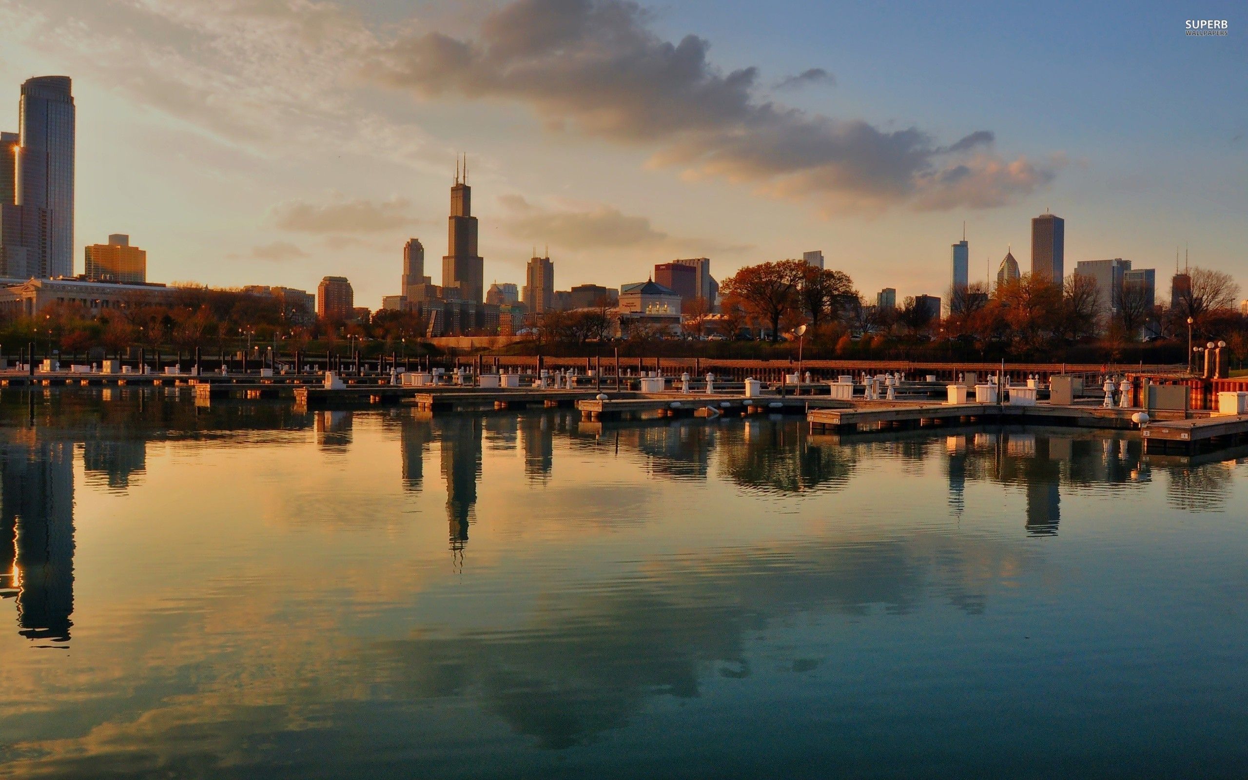 Chicago Winter Skyline - wallpaper.