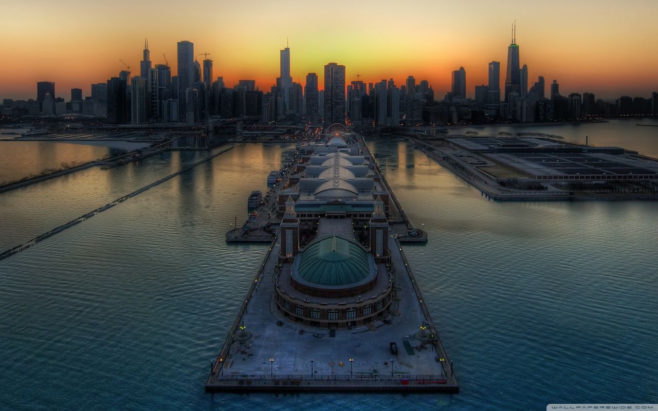 Chicago Skyline HD desktop wallpaper : Fullscreen : Mobile