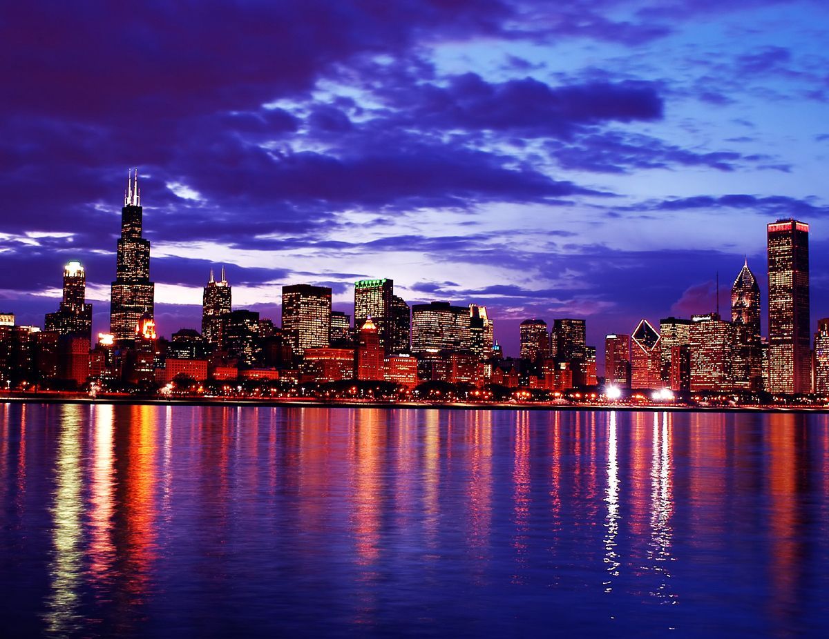 Wallpapers Pictures Photos: Chicago Night Skyline Pictures