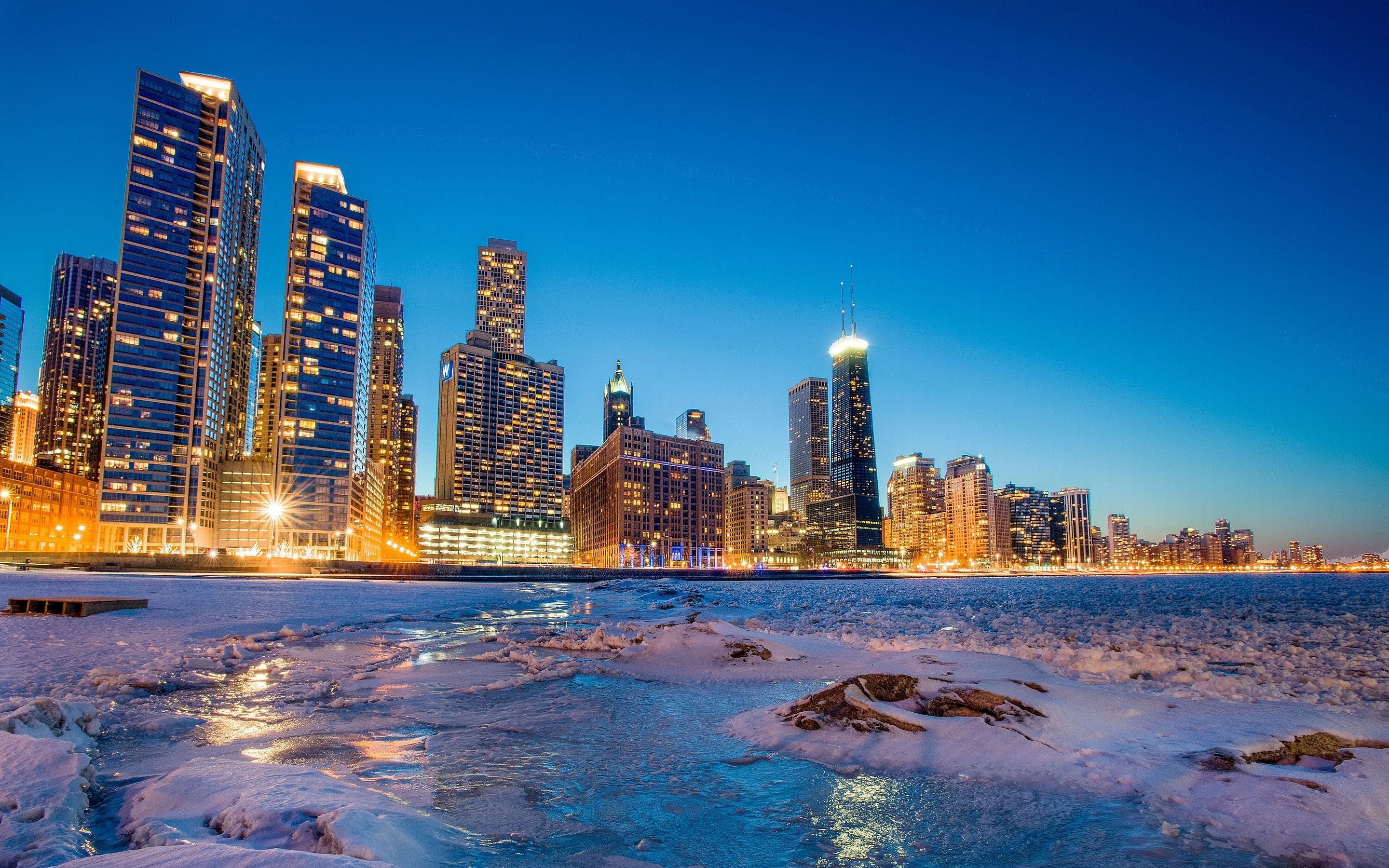 Chicago skyline winter Wallpapers | Pictures