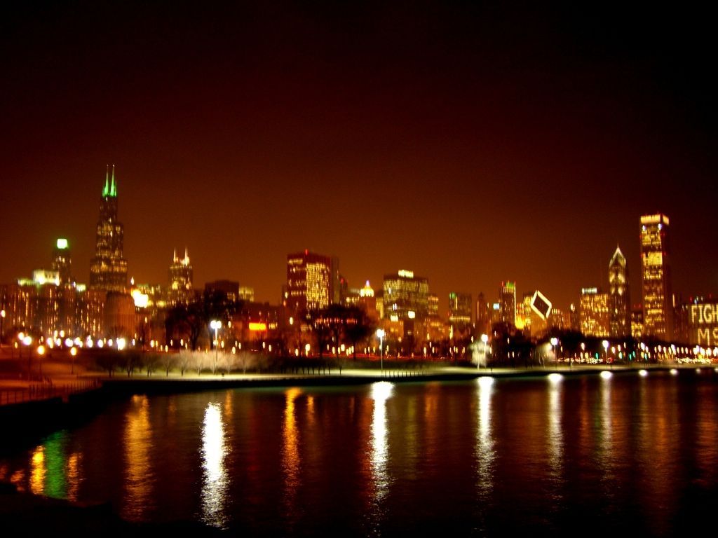 Wallpapers Pictures Photos: Chicago Night Skyline Pictures