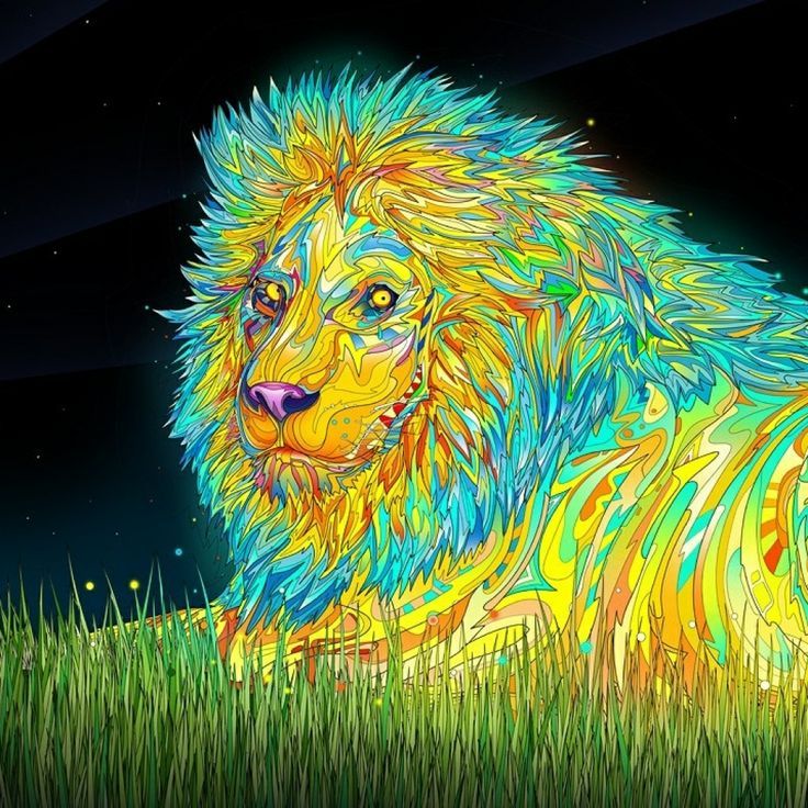 Trippy Art Photo Manipulation Psychedelic Lion Ipad Wallpaper ...