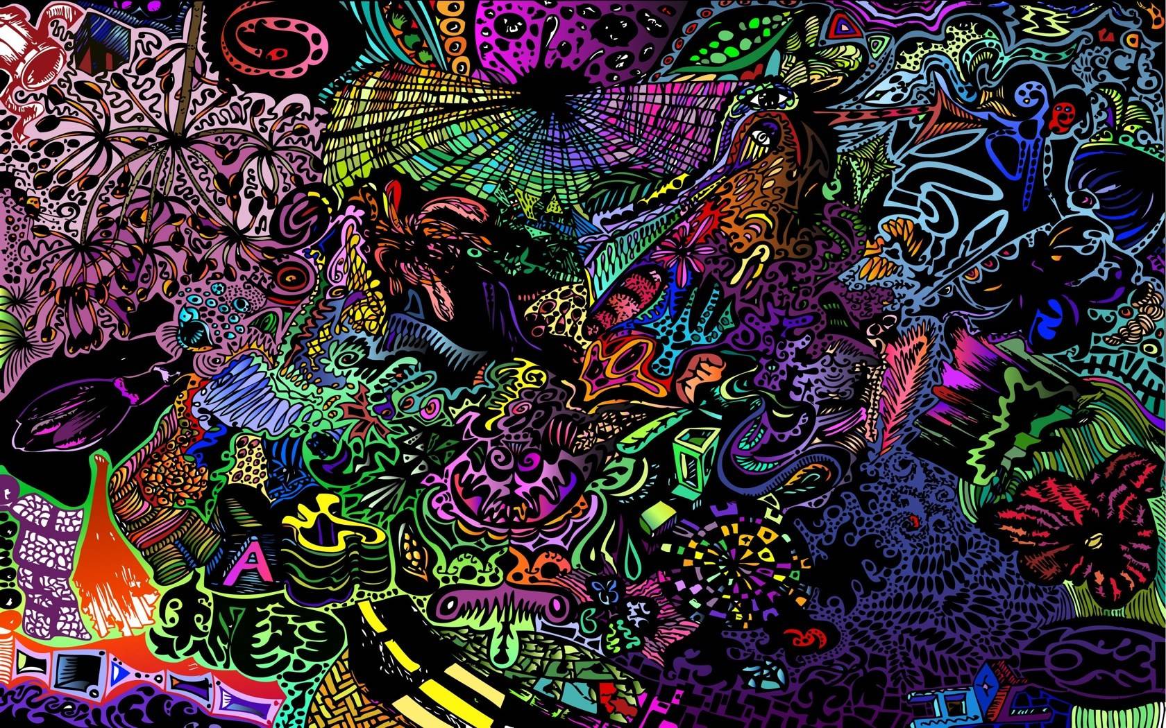 Art colorful psychedelic HD Wallpaper