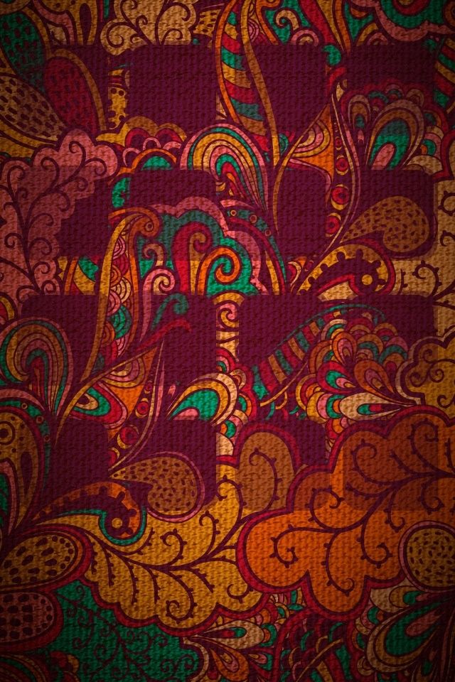 ॐ American Hippie Psychedelic Art Design Pattern Wallpaper iPhone ...