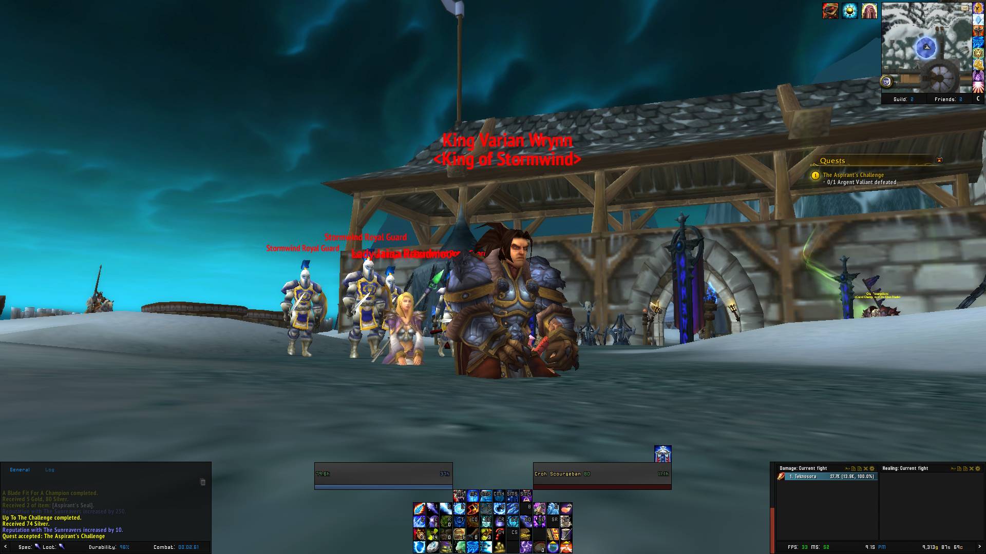 So I went to the argent tournament grounds and saw Varian Wrynn ...