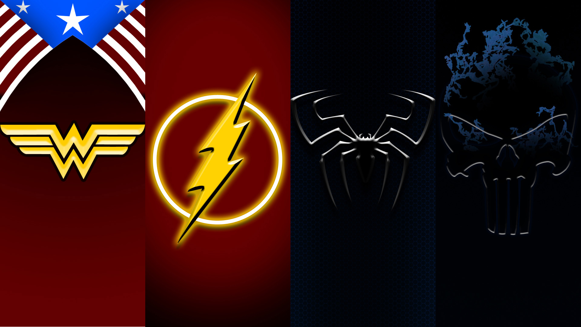 Wallpapers The Flash Symbol Logo Symbols Of Wonder Woman Spiderman
