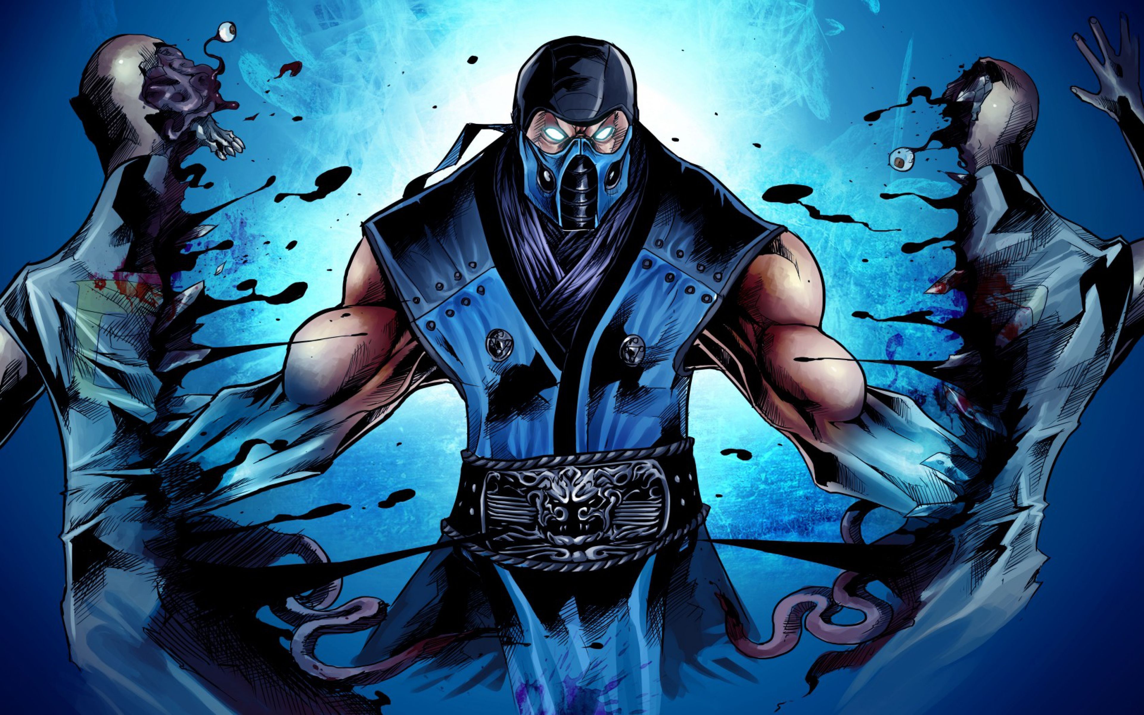 Download Wallpaper 3840x2400 Mortal kombat, Sub-zero, Ninja, Art ...