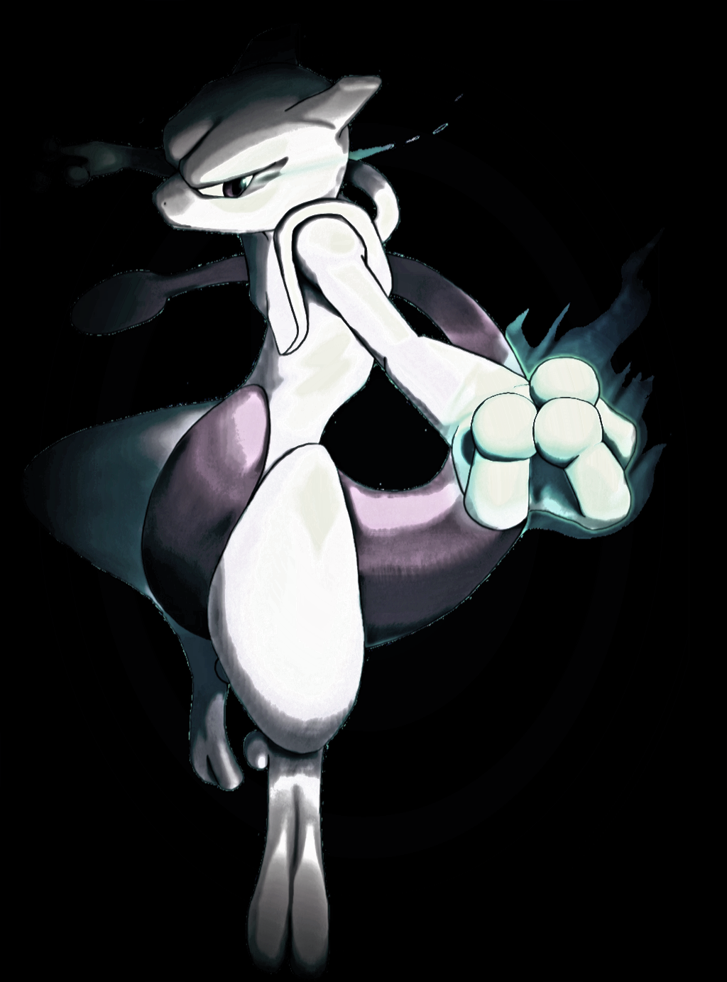 An edited Mewtwo for a phone wallpaper, requested by ...