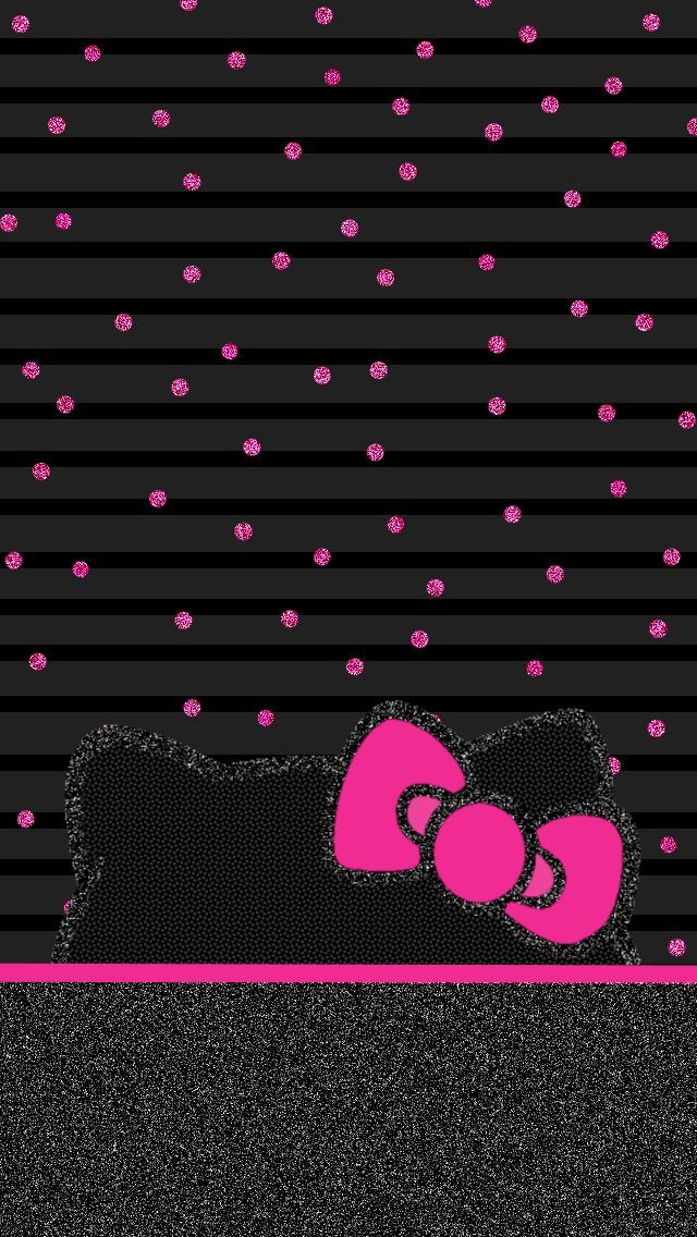 Dark pink wallpaper hello kitty Kuromi