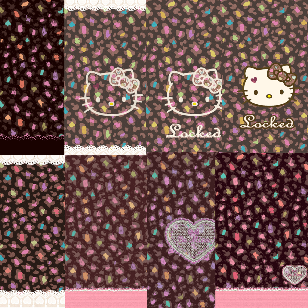 LOve Pink Colorful pastel black Hello Kitty wallpaper