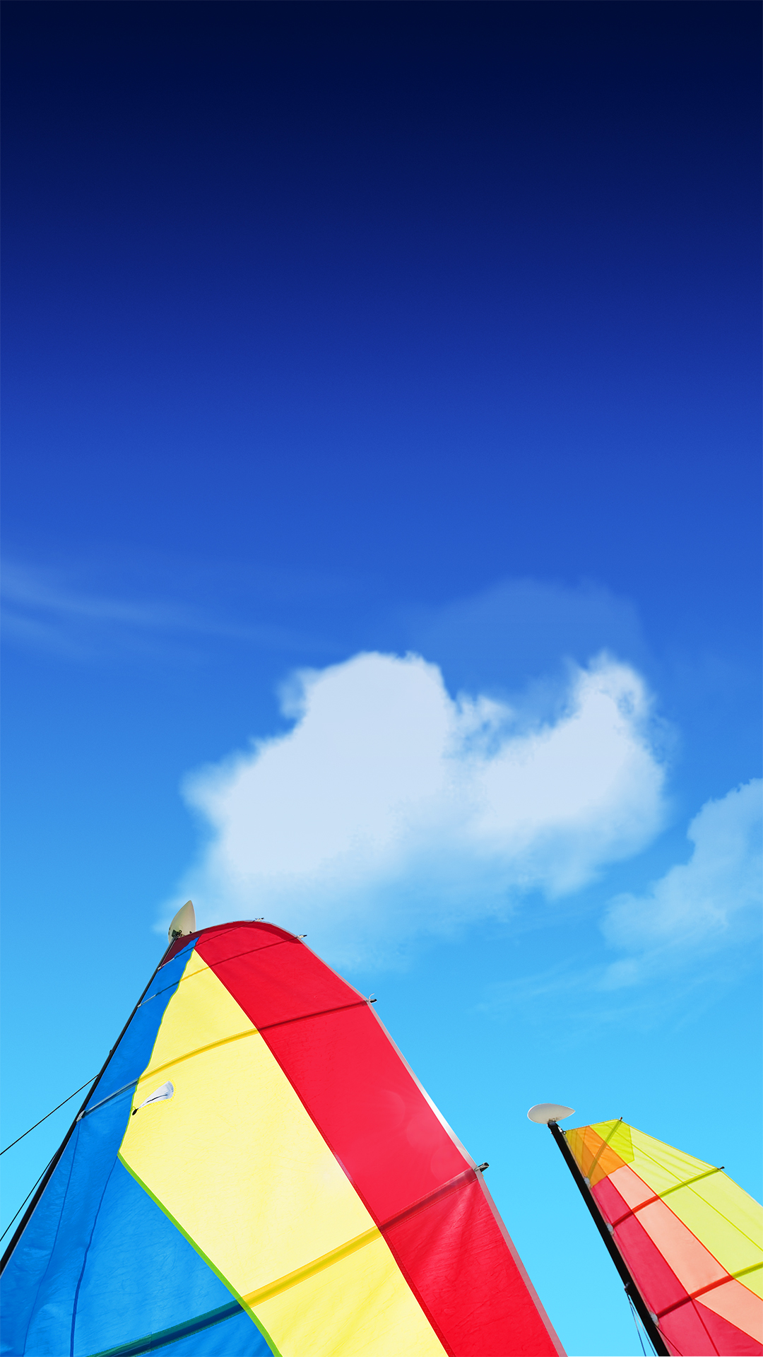 Lenovo Stock Blue Sky Colorful Boats Android Wallpaper free download