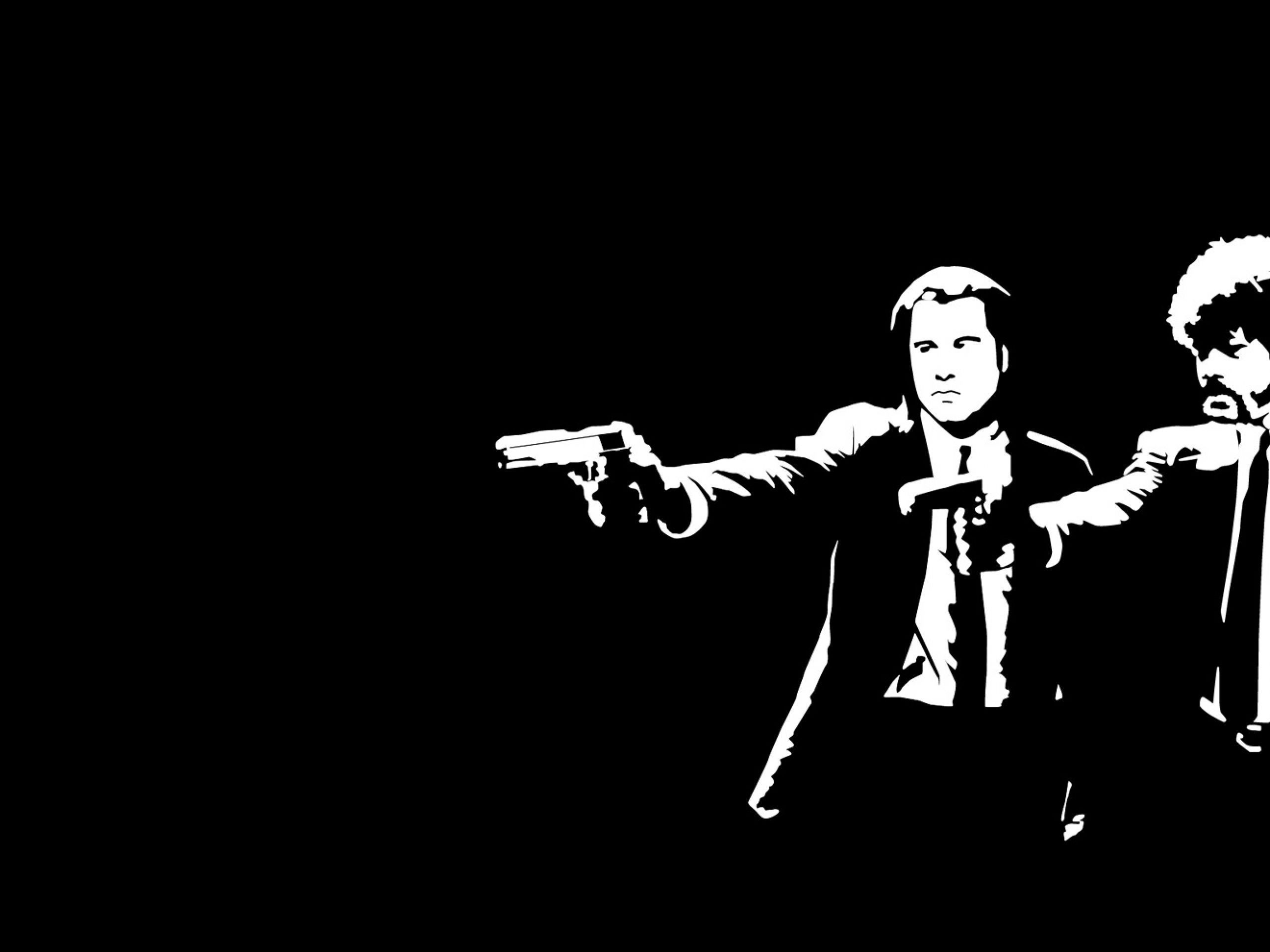 Filme, Pulp Fiction, Black Background | de.wallpapersma.com