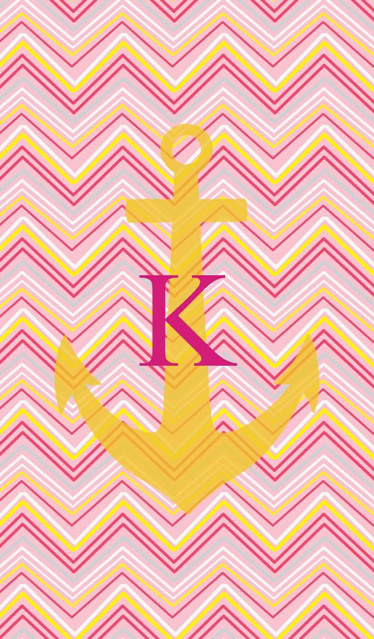 K pink / yellow chevron anchor wallpaper KATS JUNK Pinterest
