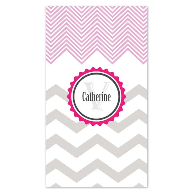 Pink Chevron Personalized iPhone Wallpaper