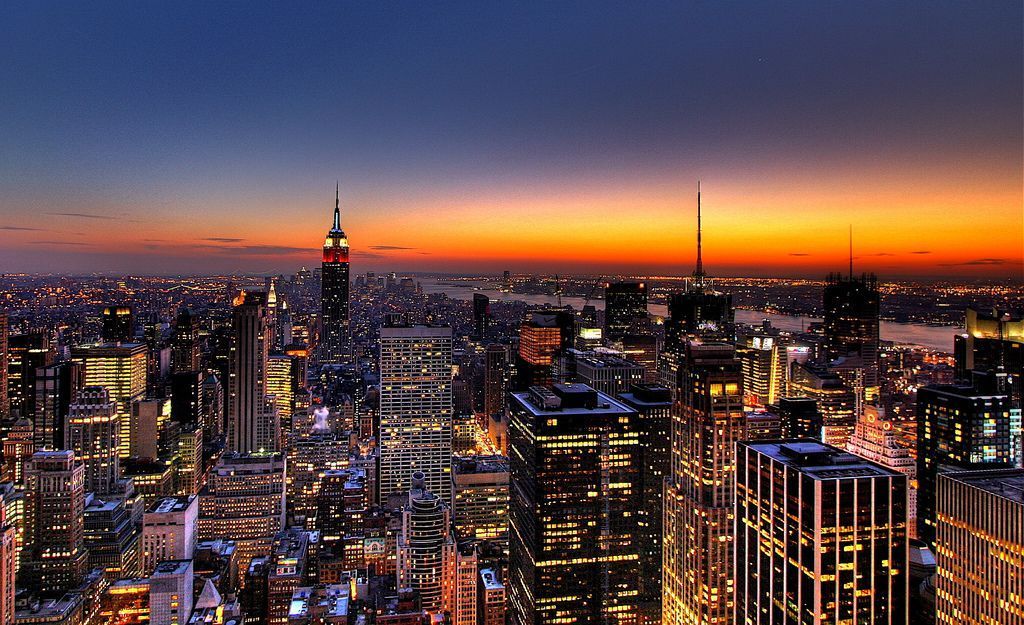 NYC New York City Skyline Sunset Wallpaper, Background | Flickr ...