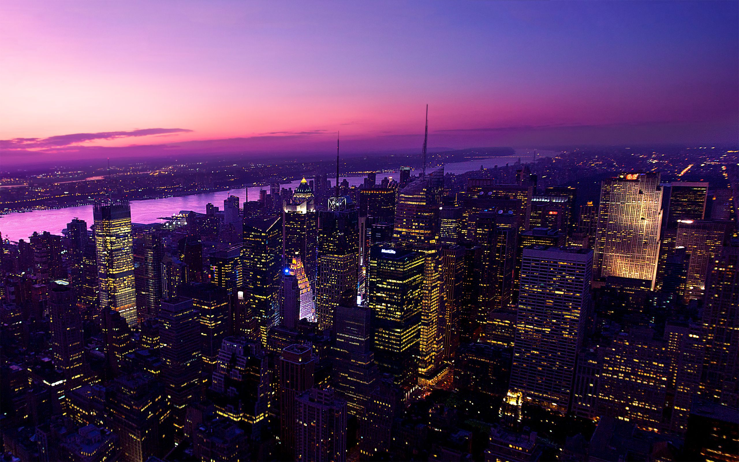 twilight in new york city Wallpaper HD Desktop Background Travel