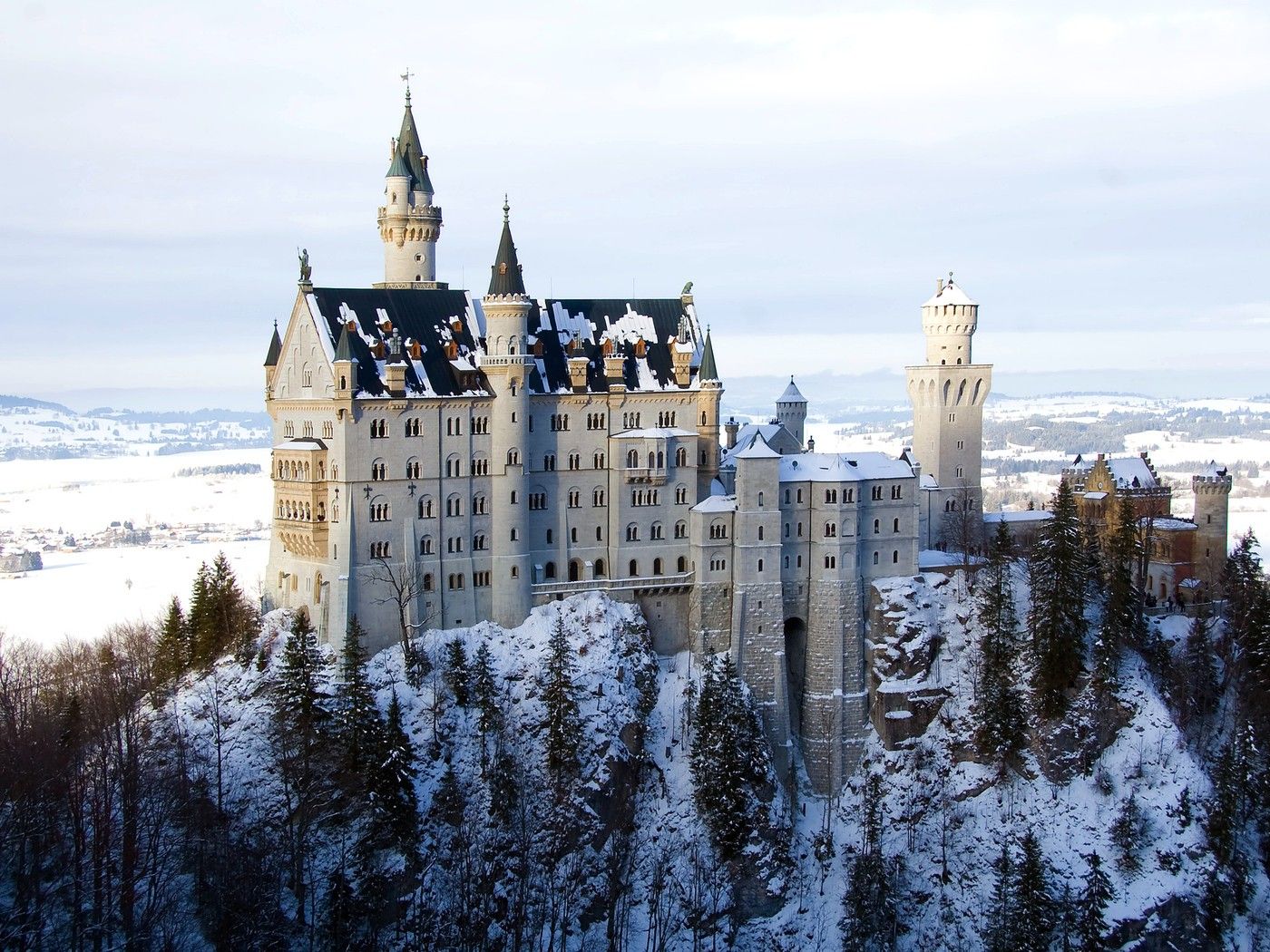 Medieval: Storybook Castle Winter Bavaria Germany Trees Book Story ...