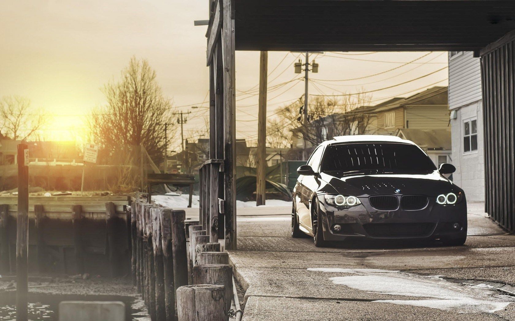 BMW 328i Car Front Sunset Wallpapers
