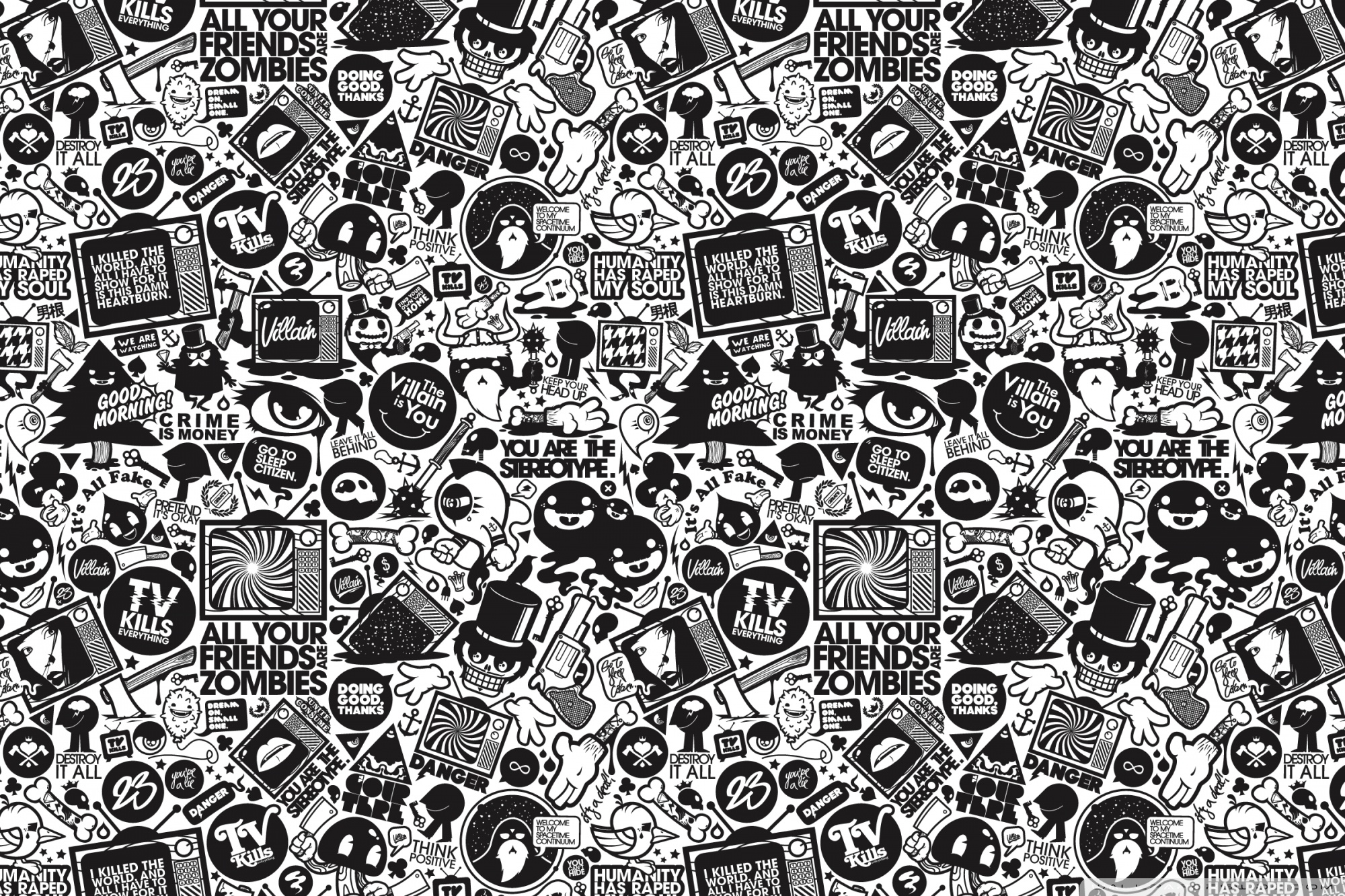 Black And White Cartoon Wallpapers Group 58