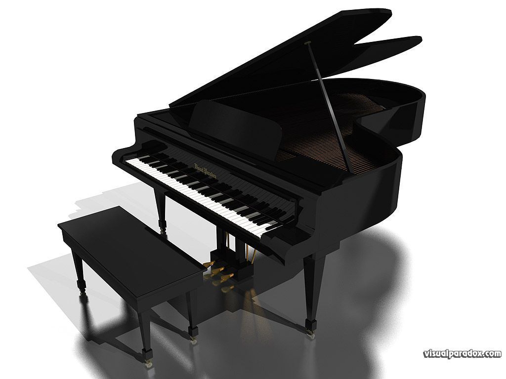 Free 3D Wallpaper 'Grand Piano' 1024x768
