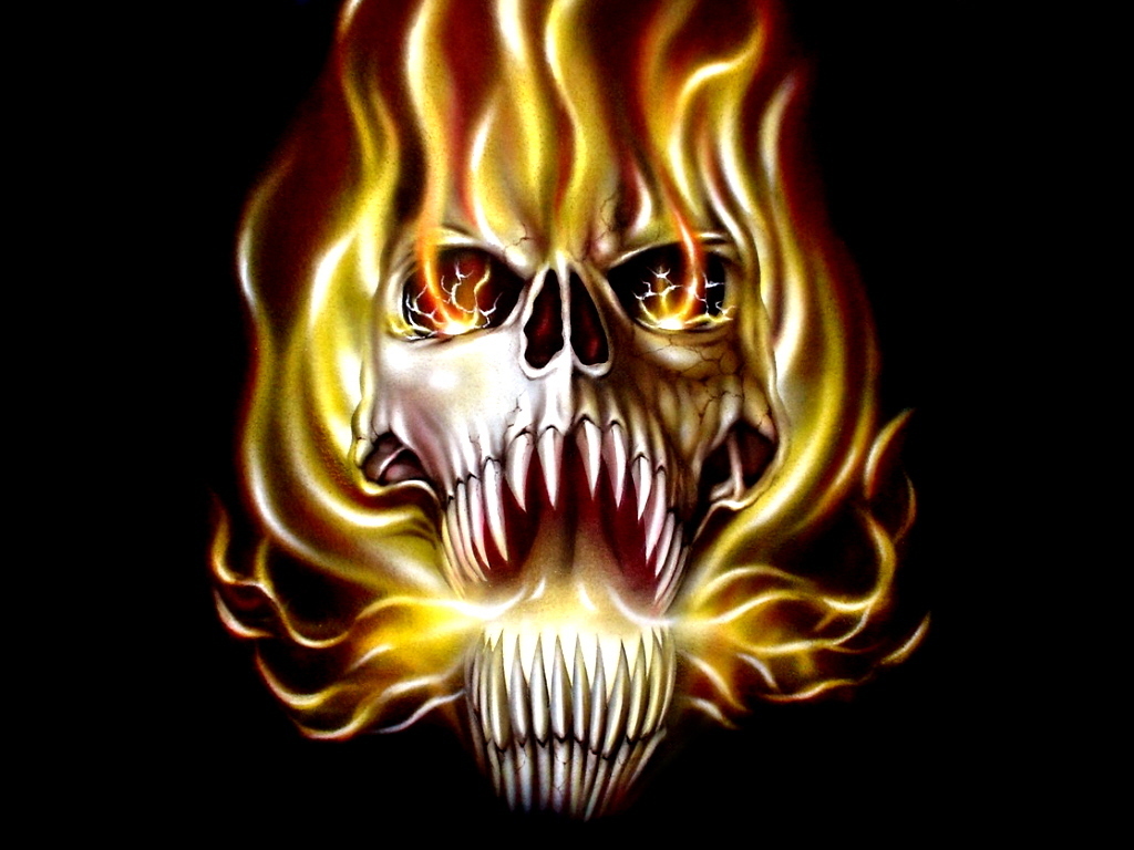 Cool Skull Pics On Fire | Background Idea