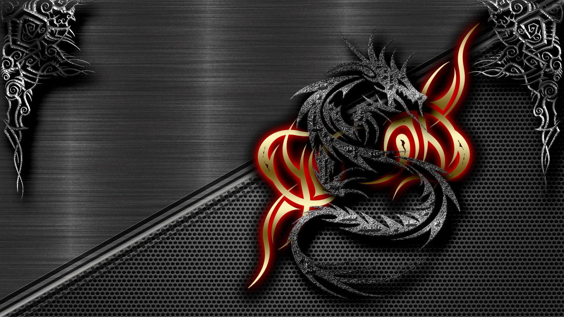 dragon paint on black background | wallpapers55.com - Best ...
