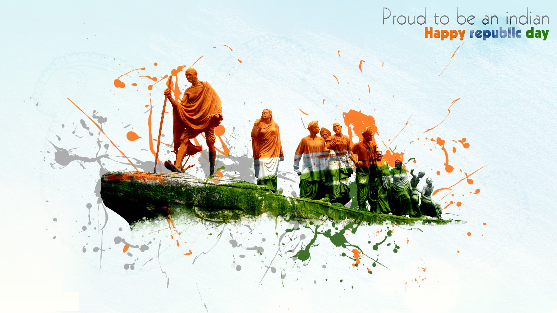 Wallpapers Indian Flage Mahatma Gandhi Happy Republic Day Hd Image ...