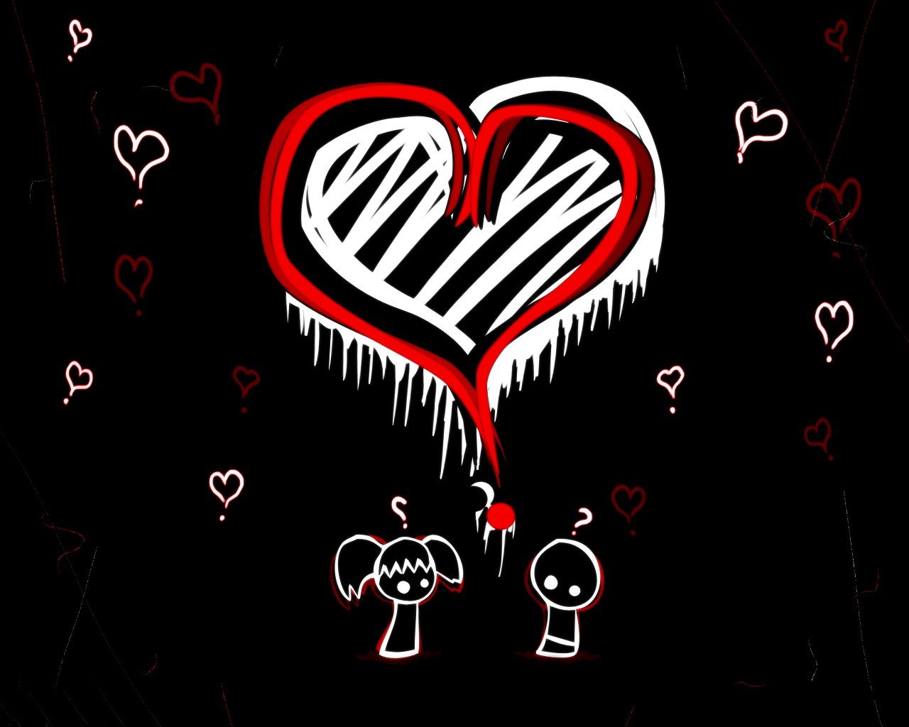 Emo Heart Couple wallpaper from EMO wallpapers