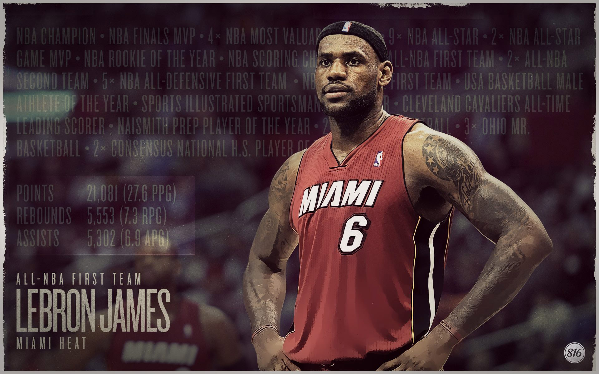 Lebron James, Miami Heat, 005 HD Wallpaper Background for Desktop ...