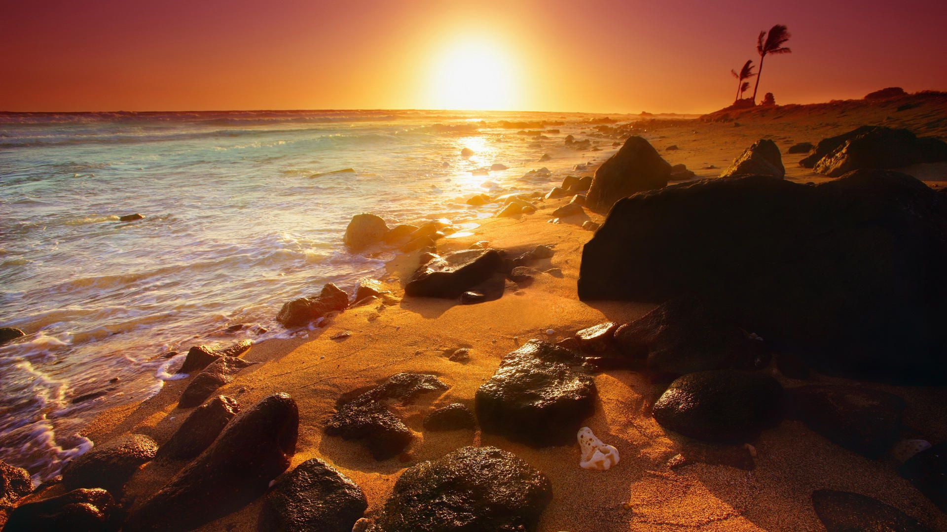 HD Quality Hawaii Sunset Beach Wallpaper HD 14 - SiWallpaper 9203