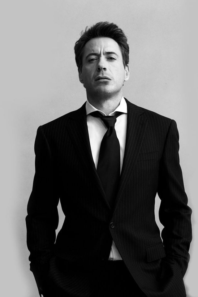 640x960 Robert Downey Junior Black Suit Iphone 4 wallpaper