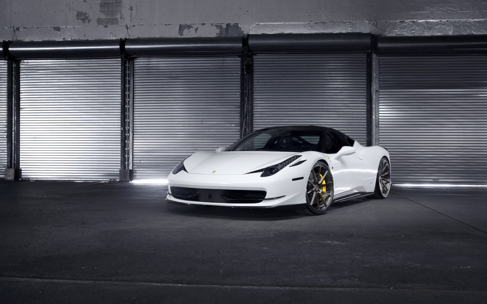 Ferrari 458 Italia, White Car, Parking, Garage - HD wallpapers