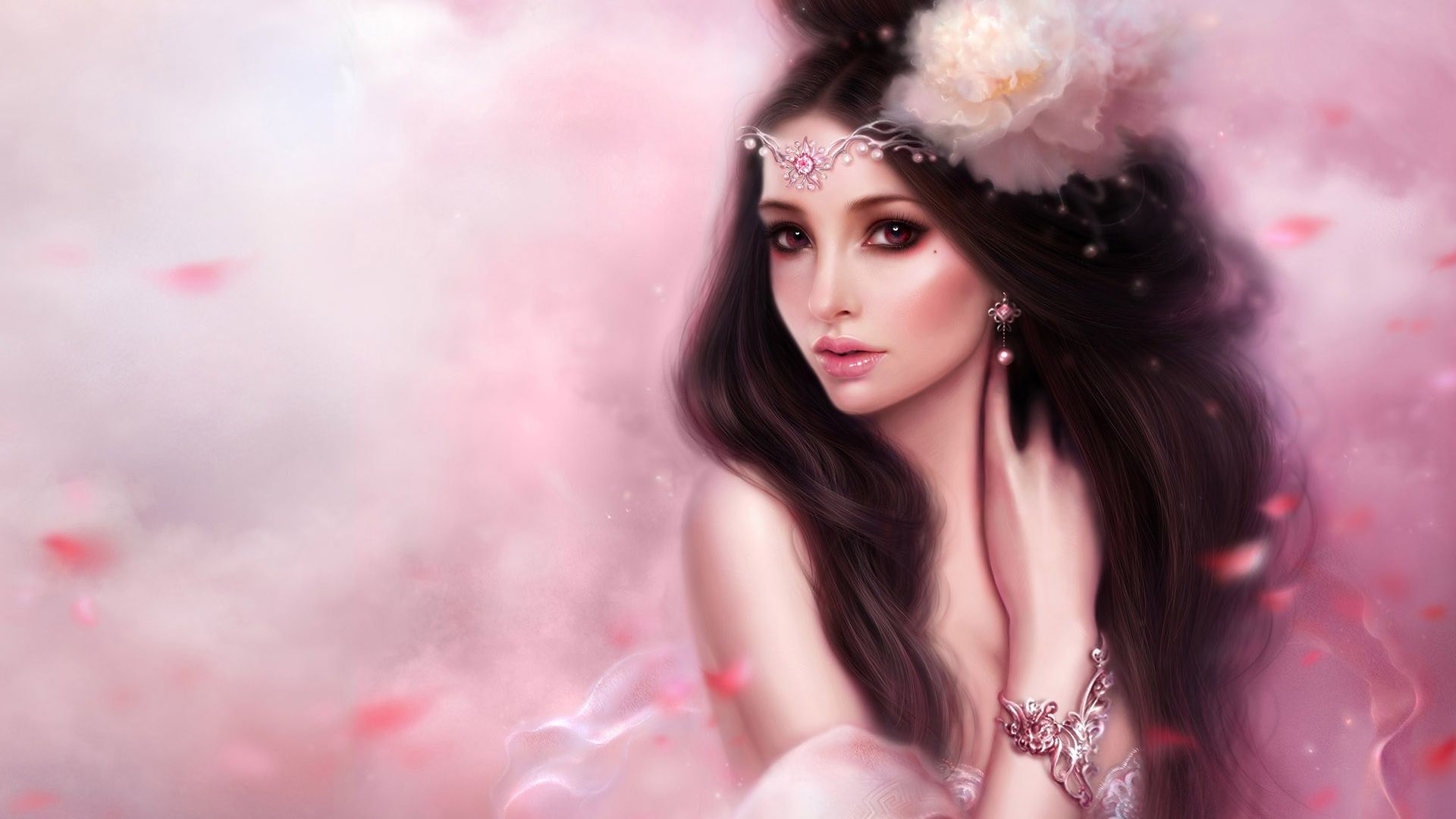 Download Fantasy Girl Pink Wallpaper Full HD Backgrounds