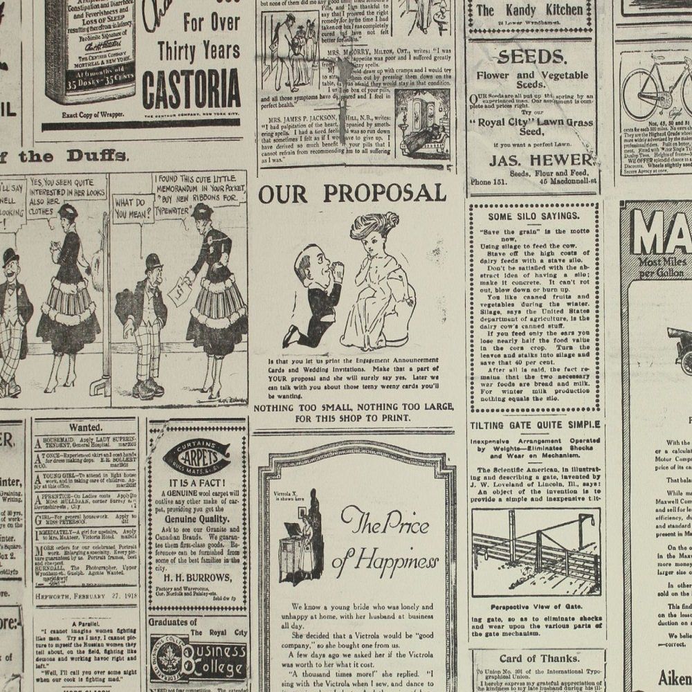 Galerie Memories 2 Newspaper Vintage Adverts Comic Strips Wallpaper