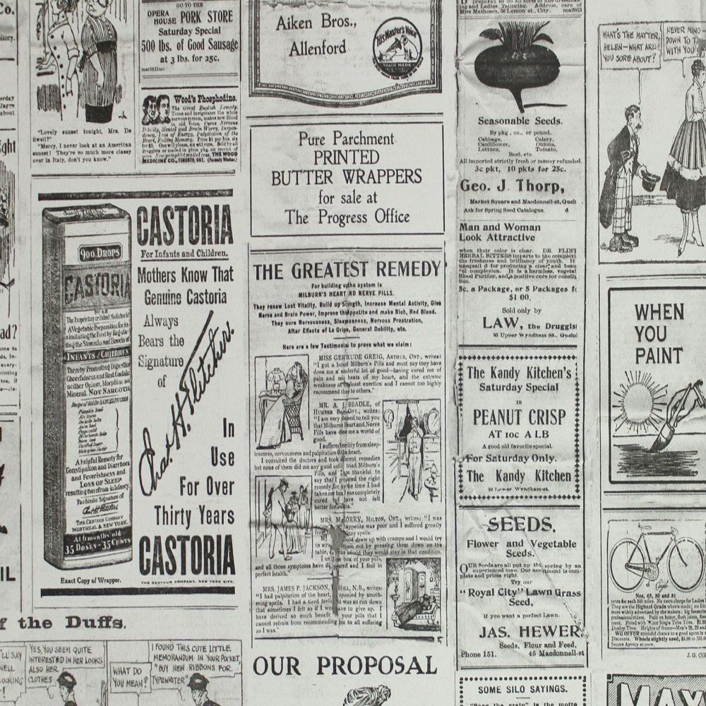 Galerie Memories 2 Newspaper Vintage Adverts Comic Strips Wallpaper