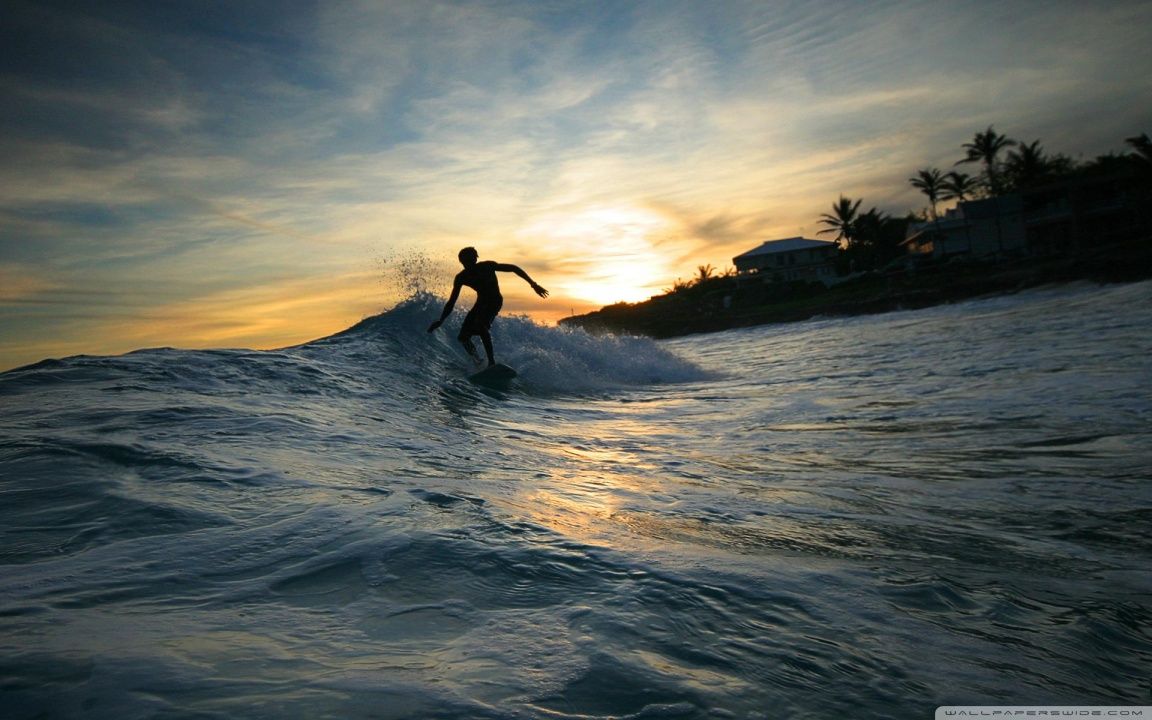 Surfer Silhouette HD desktop wallpaper Widescreen High resolution