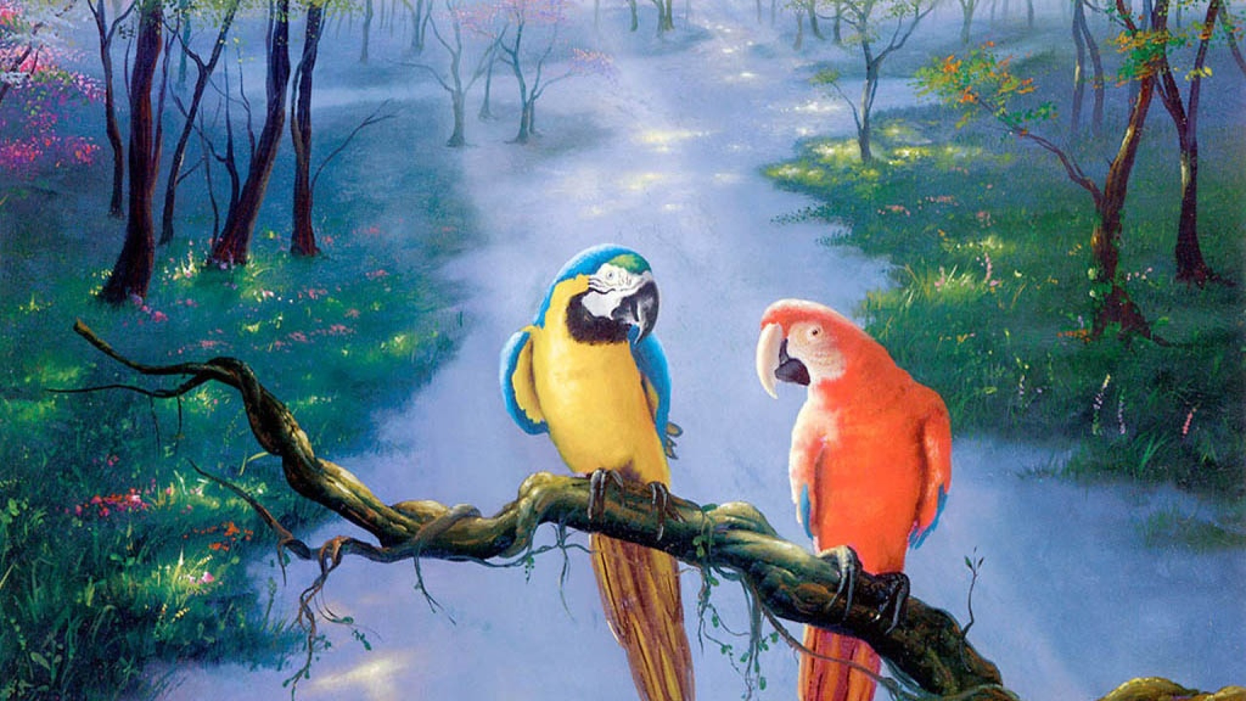 Wallpapers Parrot Parakeet Beautiful Parrots Painting With ...