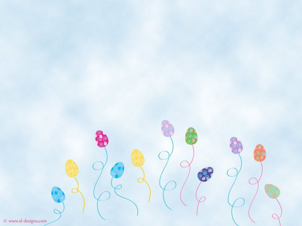 Easter Desktop Wallpaper- Easter egg balloons