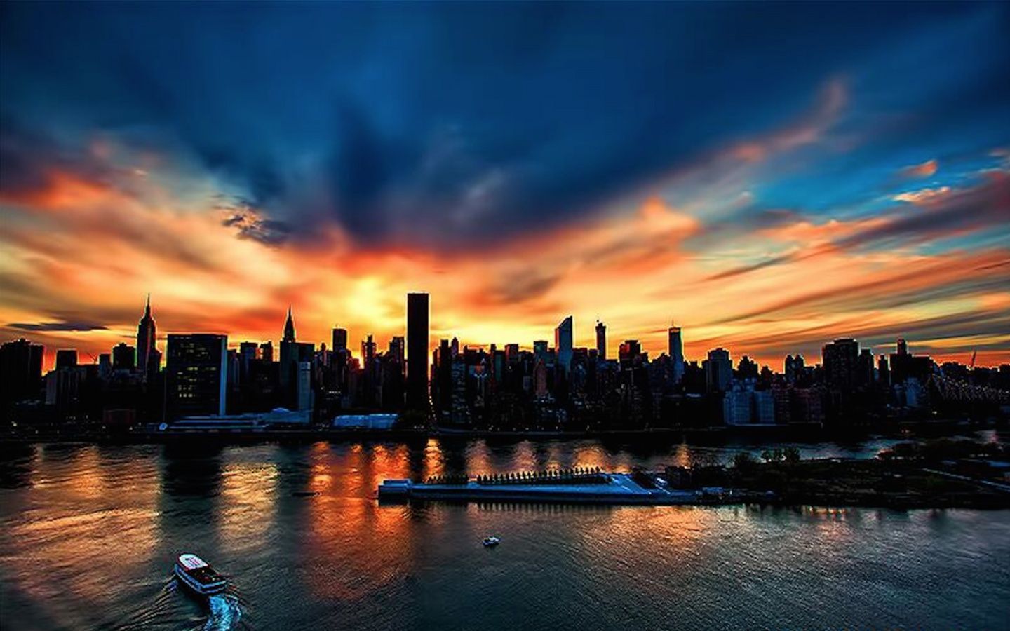 New York City Sunset Windows 8 Wallpaper Scenic Landscape NYC