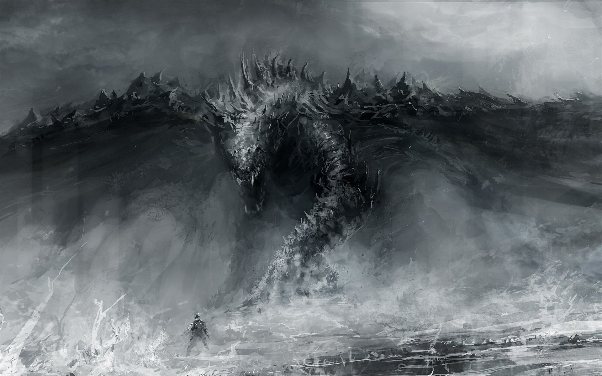 Artwork Black And White Dragons Drawings Fantasy Art Awesome ...